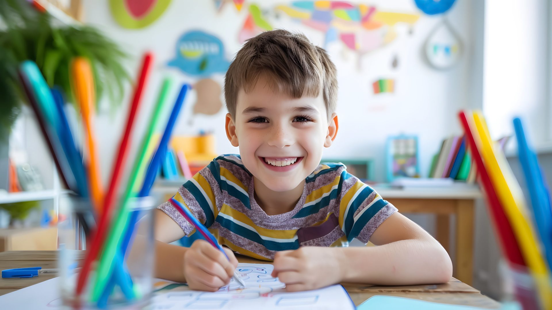 happy-smiling-kid-boy-home-making-homework-writing-letters-with-colorful-pens